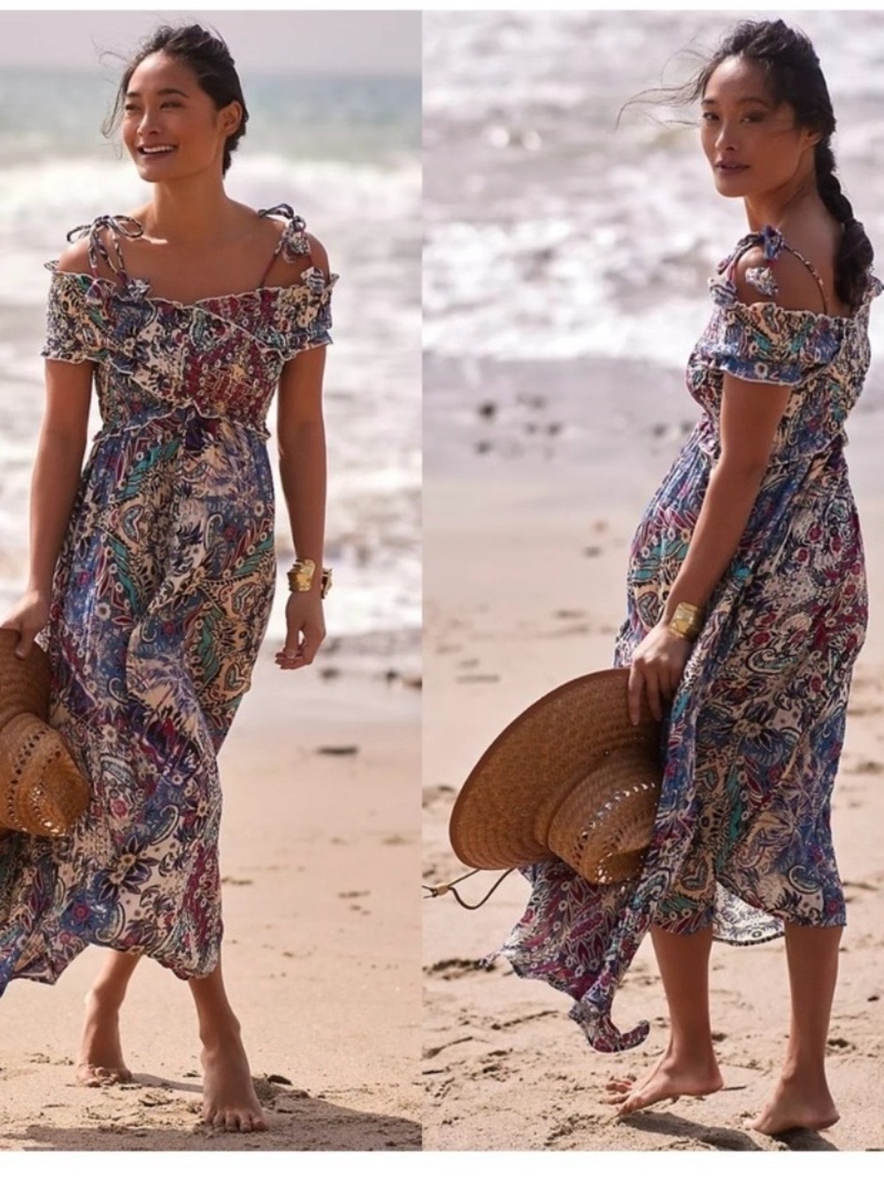 Anthropologie Multicolor Paisley Maxi Dress